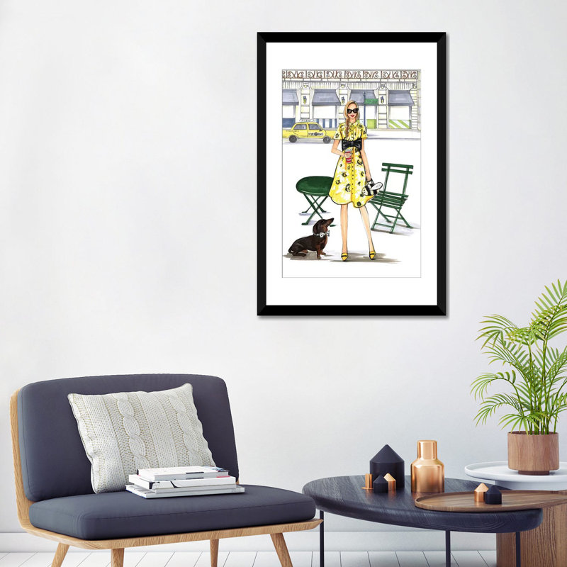 «Kate Spade Kinda Day», reproduction sur toile, H 24 po x l 16 po x P 1 po, Papier avec cadre noir, Blanc