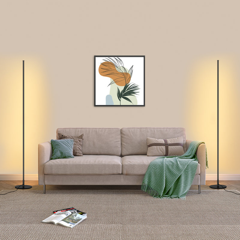 57.5" Led Dimmable Corner Floor Lamp With Remote Control