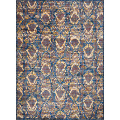 Moroccan Abstract Area Rug in Indigo