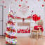 5 Ft Prelit Christmas Pencil Tree With Timer 50 Warm Lights Star, Glitter Slim Pop Up Tinsel Christmas Tree Decorations Battery Operated Xmas Tree Indoor Home Decor(Silver Red)