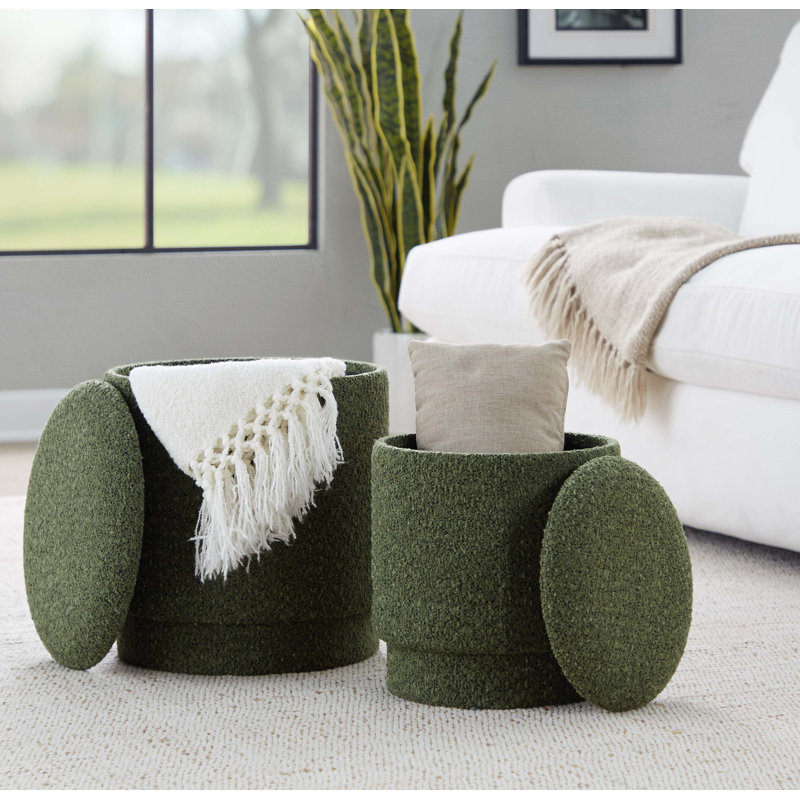 Ensemble de repose-pieds en tissu vert foncé, Vert