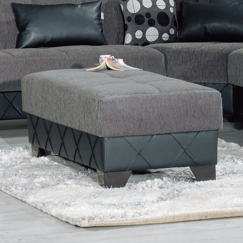 Primenest Marabella Collection Upholstered Convertible Ottoman With Storage