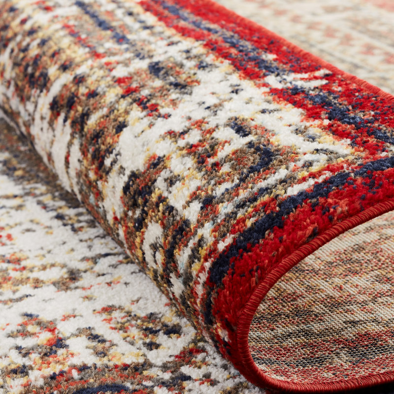 Decker Southwestern Area Rug in Red, Rectangle 5'3" x 7'6"
