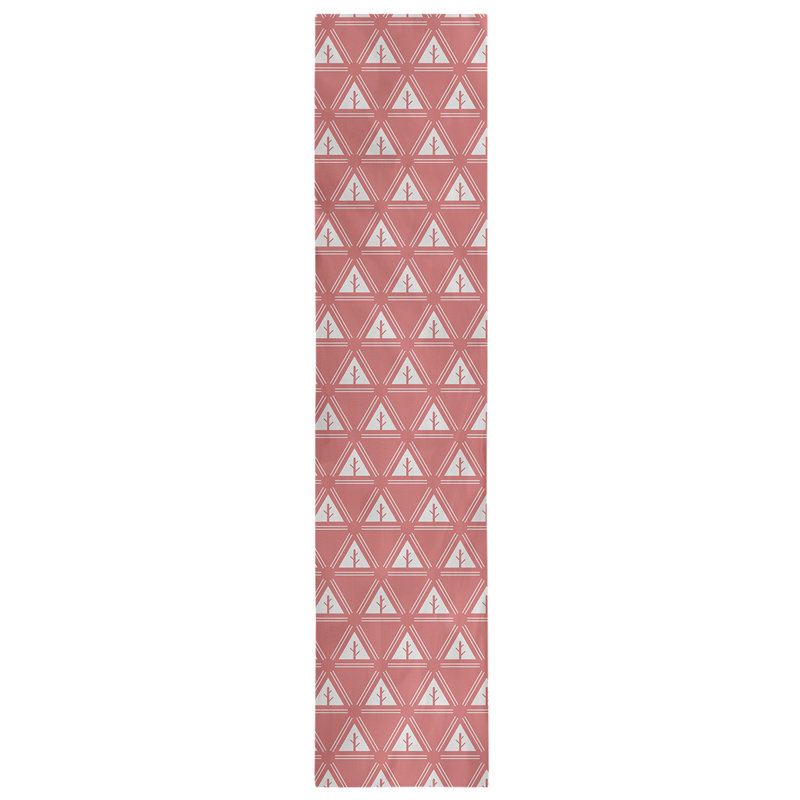 Chemin de table d’arbre minimaliste classic Barbra, 16 po x 90 po, Rouge foncé