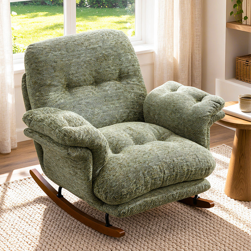 Fauteuil pivotant moderne avec dossier ajustable, Green colourant match Chenille