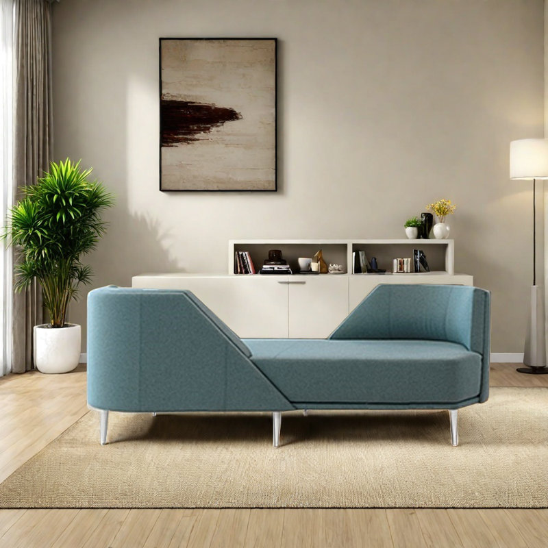 Élégante chaise en similicuir, Cyan, Argent argent