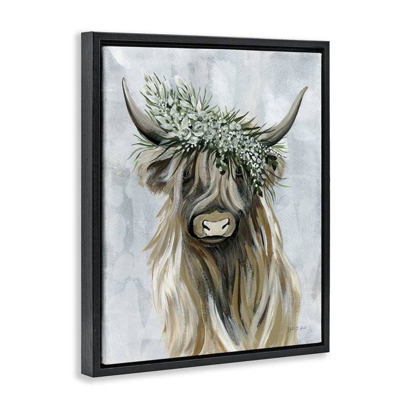  Art floral sur toile Floater, H 31 po x l 25 po, Cadre flottant noir de jais