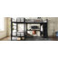 Lit superposé triple en L avec bureau intégré et garde-robe, lit simple superposé au-dessus d'un lit simple TG et lit mezzanine double, aucun sommier requis.