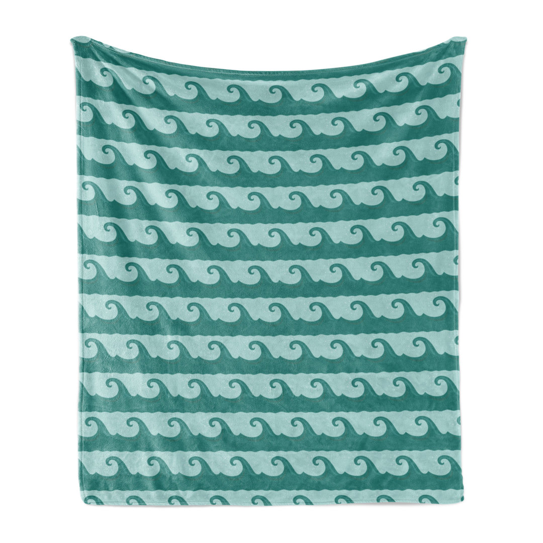 Kuscheldecke Cartoon Design Swirling Ocean Waves Flow