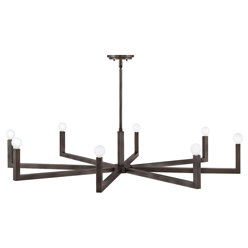 Ezra 8 - Light Steel Dimmable Chandelier, Black Oxide