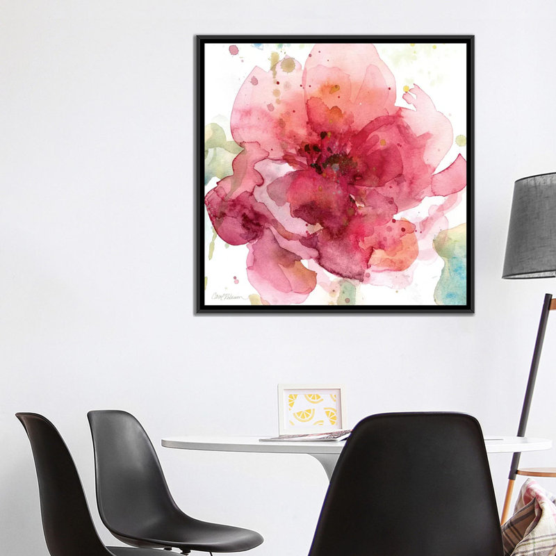 «Bold Blush I», reproduction d'art sur toile tendue, H 37 po x l 37 po x p 1,5 po, Toile avec cadre noir, Pas de tapis