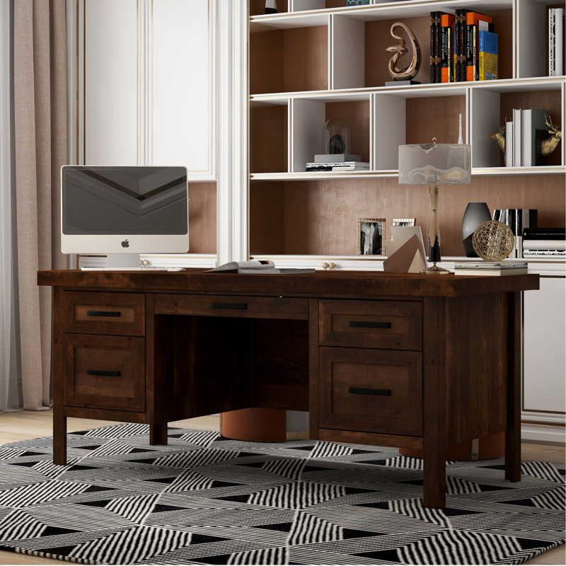 Bureau de direction 71 pouces, aucun assemblage requis, finition whisky