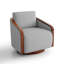 Upholstered Swivel Barrel Chair-1140228236
