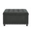 Repose-pieds carré gris foncé avec rangement capitonné et garniture cloutée-1570590989