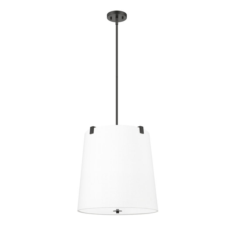 Luminaire suspendu 5 lumières Kohlman en nickel brossé, Noir mat