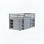 Lit mezzanine simple avec armoires de rangement et bureau coulissant-2124622671