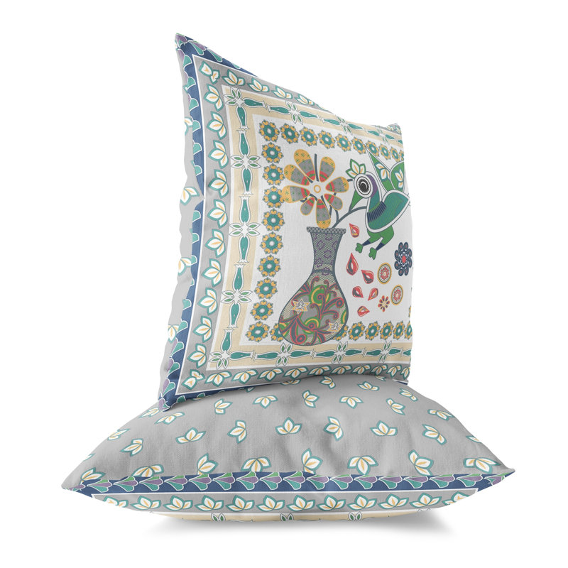 Housse et insert de coussin décoratif en polyester, 20 po x 20 po, gris