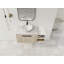 Meuble-lavabo moderne 42 po avec lavabo d'art en céramique, dalle de pierre plate blanche et petites tablettes de rangement, porte à fermeture douce, ensemble KD (Top-BAB321MOWH)