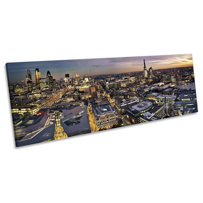 London Cityscape Skyline - Wrapped Canvas Panoramic Print