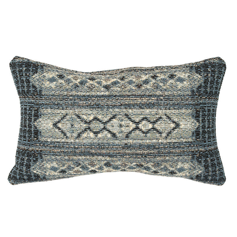 Red and Multicolor 12" x 18" Geometric Indoor/Outdoor Pillow