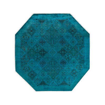 Tapis bleu nouvel âge 8 pi 1 po x 8 pi 1 po Dankert