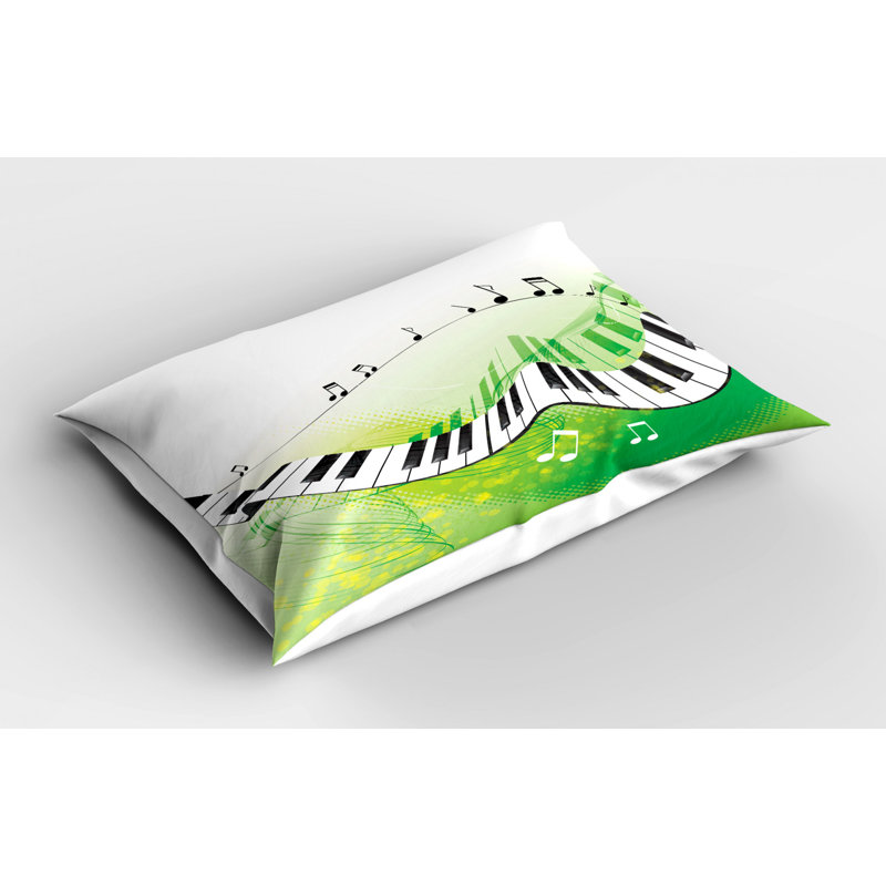 Black/Green/Yellow Polyester Microfiber Piece Sham , Twin