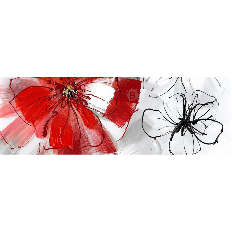 " Red & Gray Flowers "
