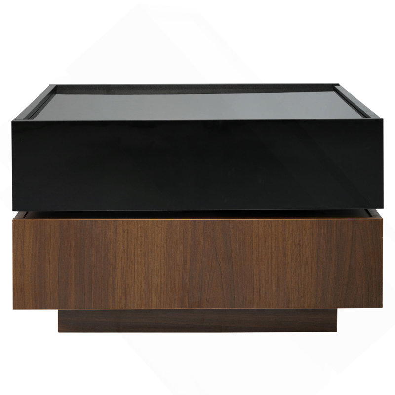 Multi-Functional Square 360°Rotating Coffee Table With 2 Drawers