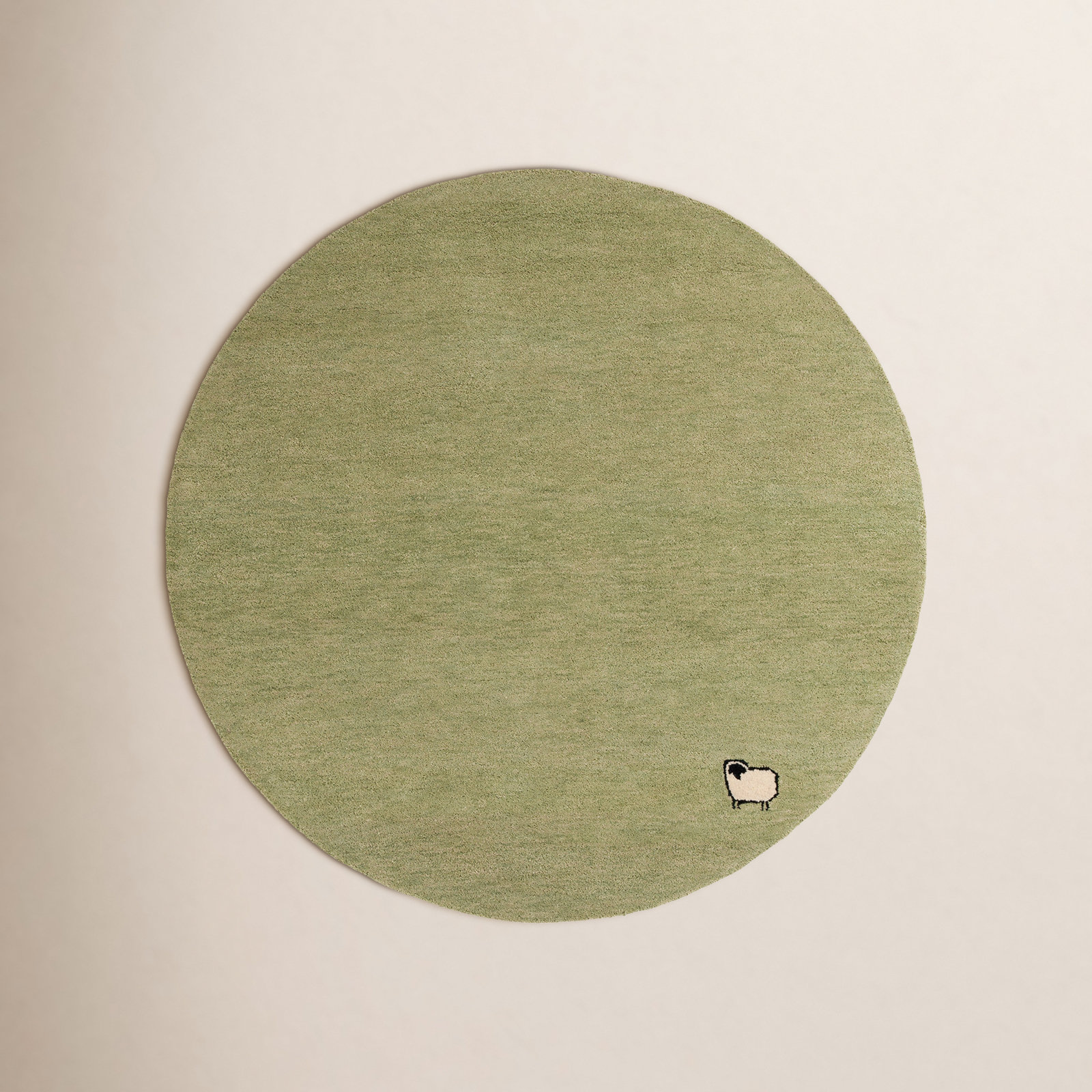 Racheal Light Green Hand-Tufted Wool Rug, Round 6'