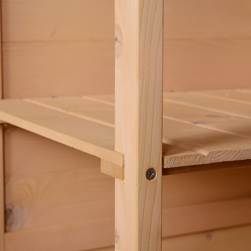 Wooden Small Shed, Garden Storage Shed With Shelves And Bolt Latch,  Natural