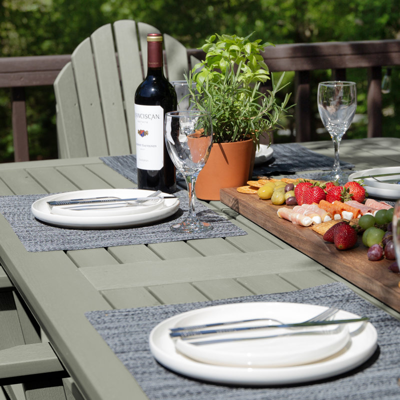 Macias 6 - Person Patio Dining Set with Rectangular Table, Eucalyptus, 36" H x 42" W x 72" L 