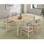 Ensemble de salle à manger en bois massif avec chaises rembourrées Willow-1196367753-1217273140