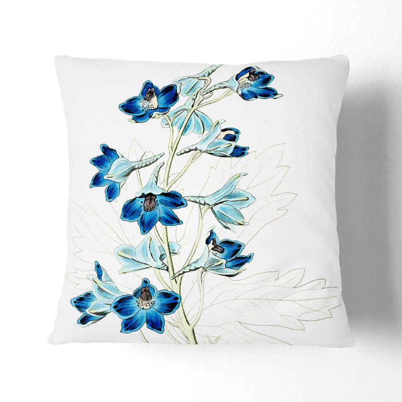 Floral Square Throw Cushion, 40cm H x 40cm W x 15cm D
