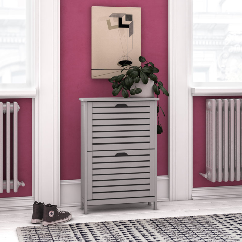 4 Pair Flip Down Shoe Storage, Grey