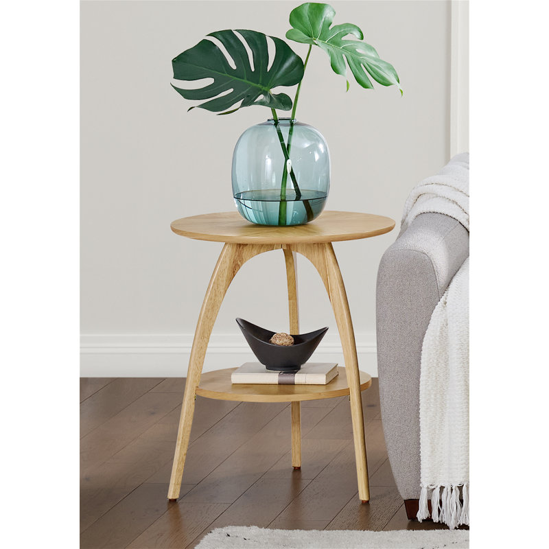 Atreu Three Leg End Table with Storage, Bamboo