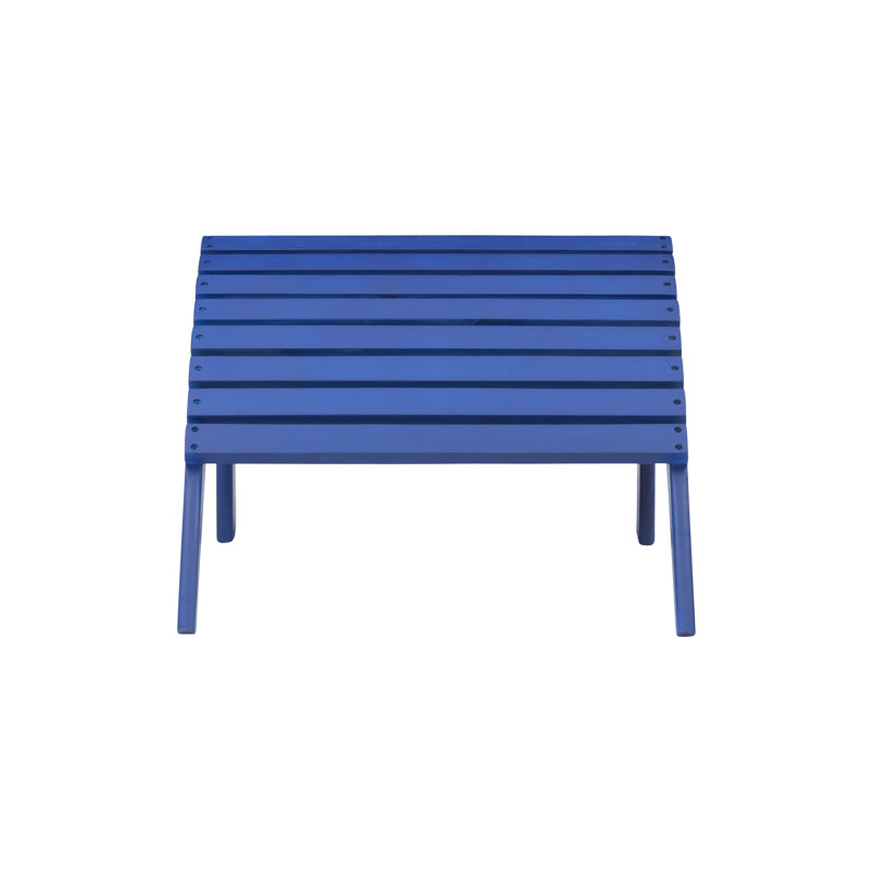 Langport Acacia Outdoor Ottoman, Bright Blue