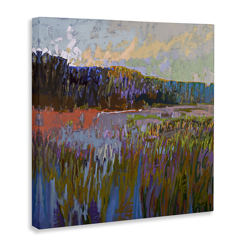 "Streaked Abstract Landscape", art mural par Jane Schmidt, H 24 po x l 24 po