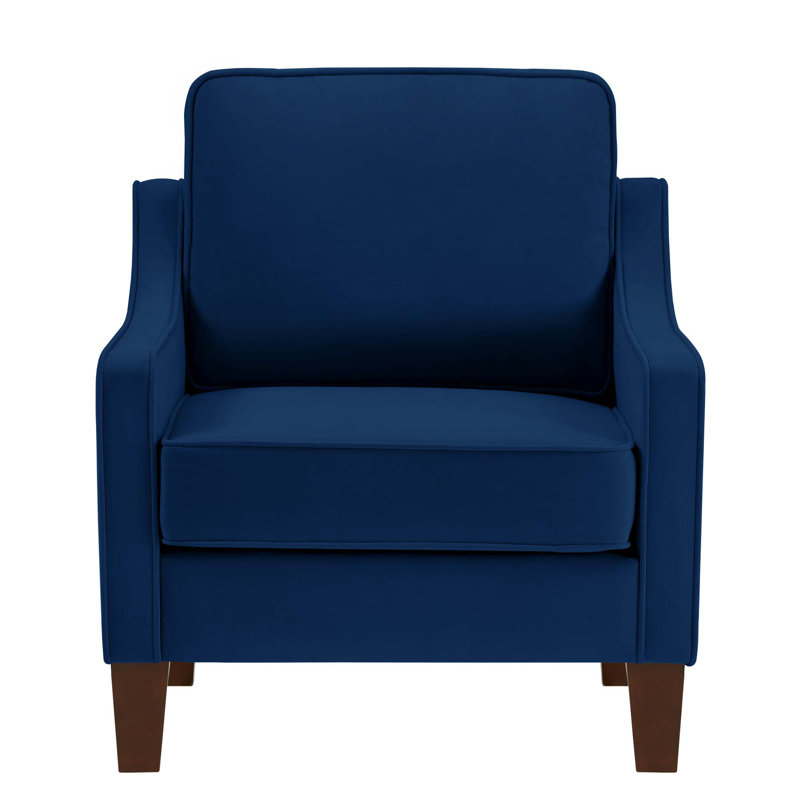 Zan Velvet Armchair, Navy Blue Velvet