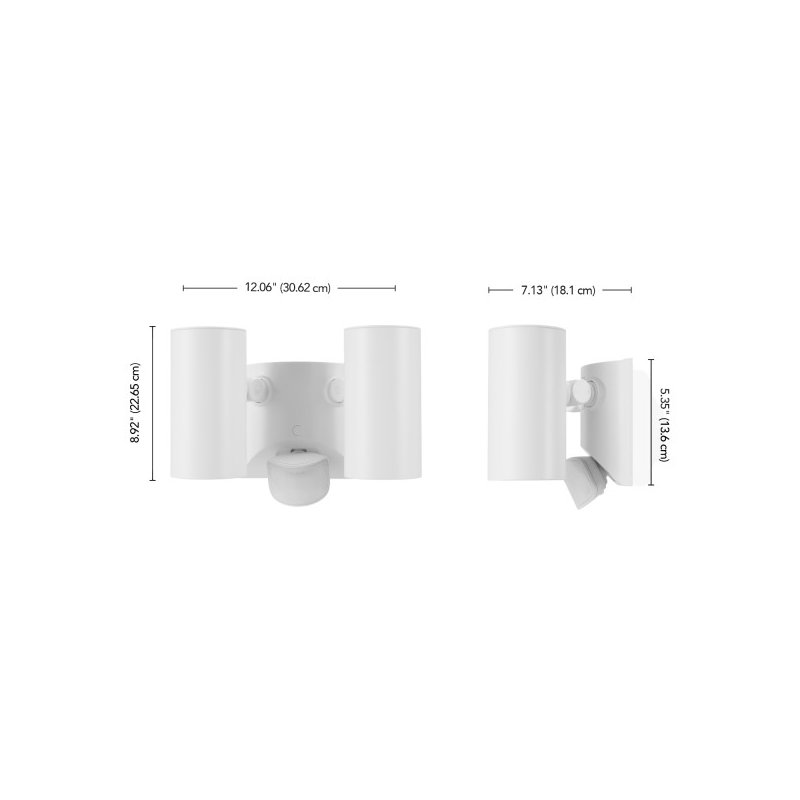 180-Degree 22W Twin Head White Wired Motion Activated Diecast Architectural Security Light