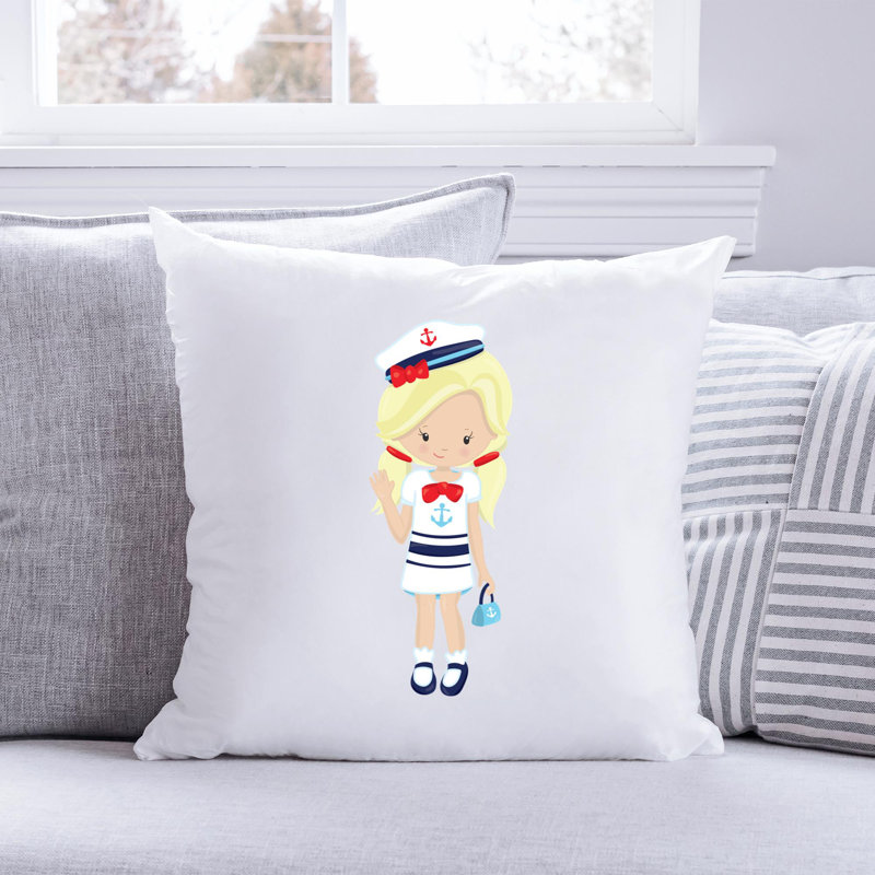 Nautical Sea Life_396 - Coussin décoratif en polyester, H 16 po x l 16 po