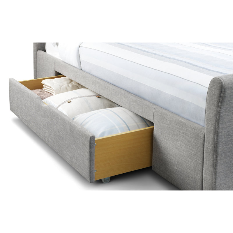 Callison Upholstered Ottoman Storage Bed, Double (4'6), Light Grey, No Mattress