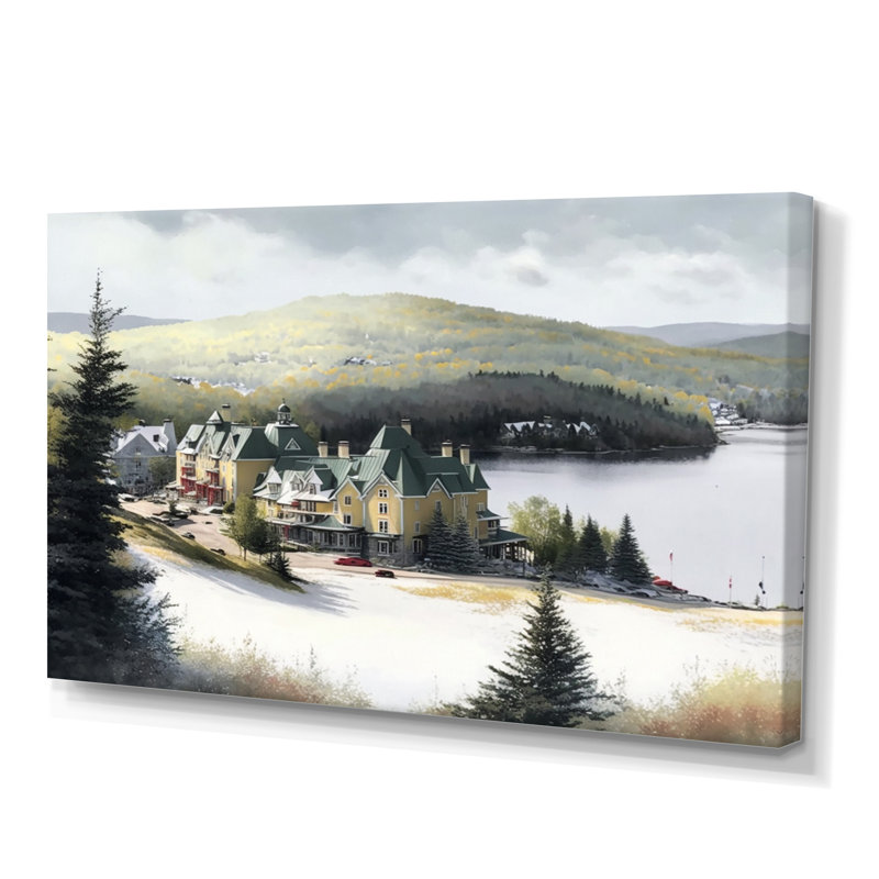 Saison hivernale Mont-Mont V - reproduction sur toile, L 20 po x H 12 po, Toile tendue