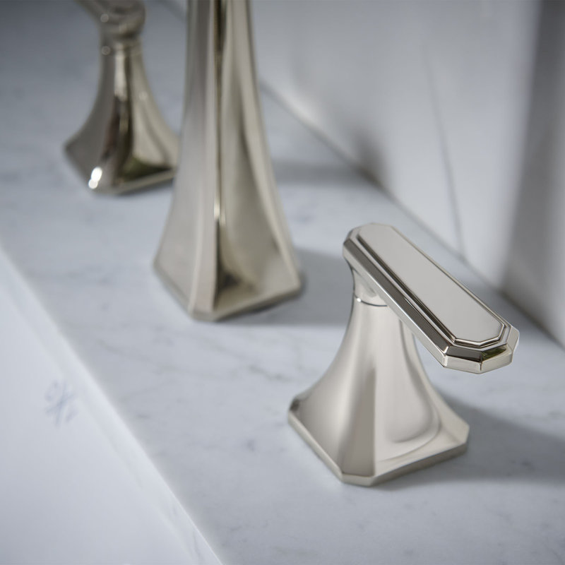 Belshire High Spout Widespread Bathroom Faucet, Platinum Nickel