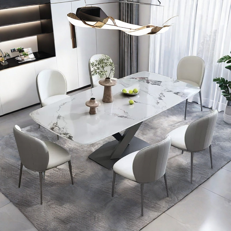 Modern Miniature Home Dining Table and Chairs, 29.5"H x 55.1"L x 31.4"W