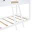Lit superposé simple en bois massif (blanc) - Barrière de sécurité pour économiser de l'espace avec maisonnette