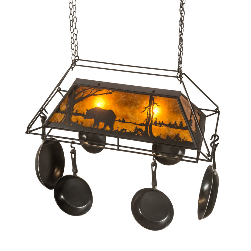 Bear at Lake Handcrafted Hanging Pot Rack