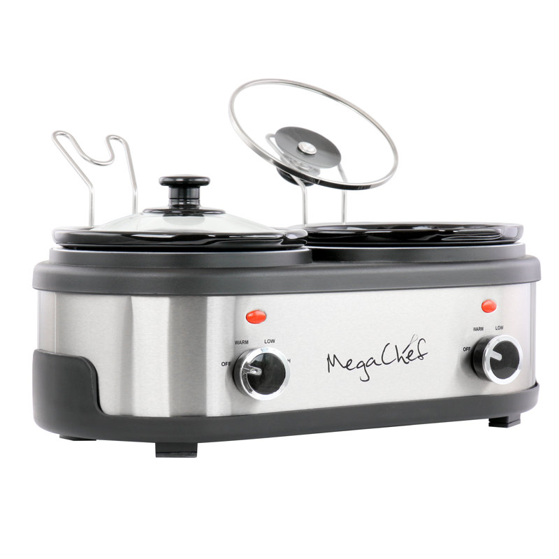 Dual 1.5 Liter Stainless Steel Crock Buffet Slow Cooker