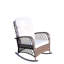 Chaise berçante grise rembourrée avec structure solide - siège de patio extérieur spacieux et coussin moelleux