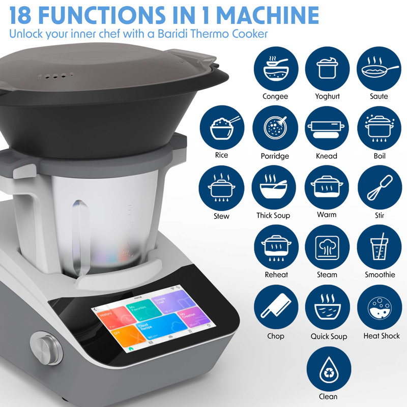Belfry Kitchen Smart Thermo-Cooker, 18 Preset Functions, 7” Touch Screen, App Guided Recipes