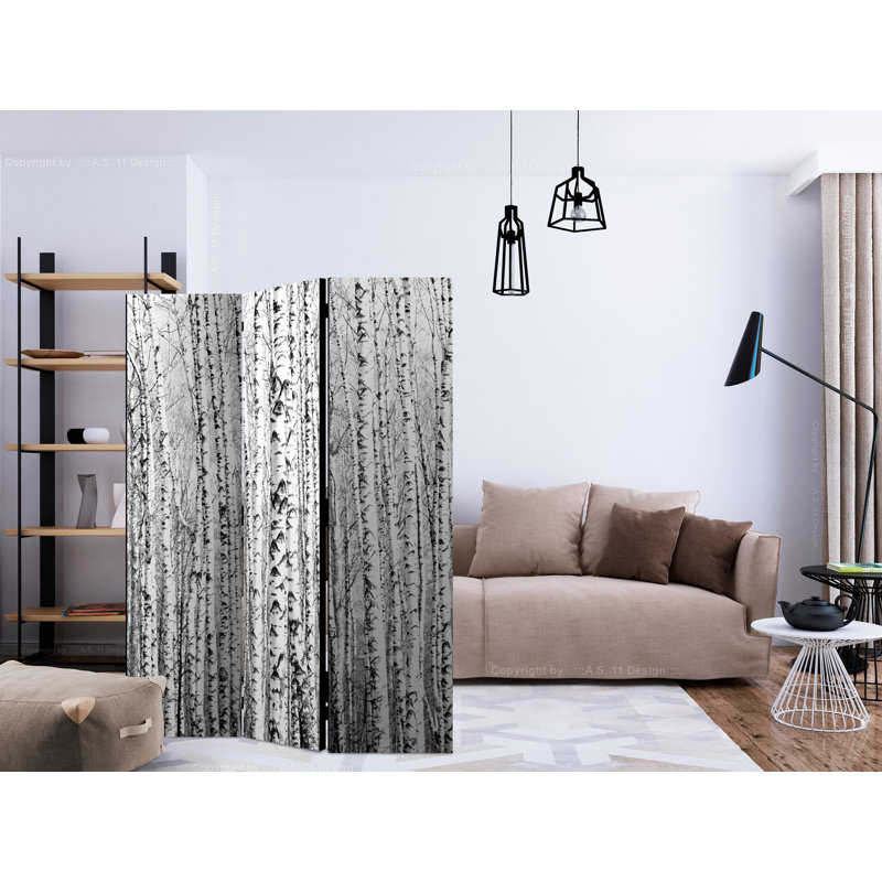 Gudgen 225cm W x 172cm H 5 - Panel Solid Wood Folding Room Divider, 3, 172cm H x 135cm W x 3cm D